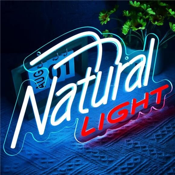 Natural Light LED Beer Neon Sign Wall Decor Bar light Bedroom Business Man Cave - Picture 4 of 7